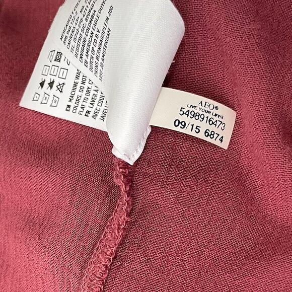 American Eagle Size Small Pink Crochet Lace Top Peasant Romantic Boho Cottage - Picture 8 of 10